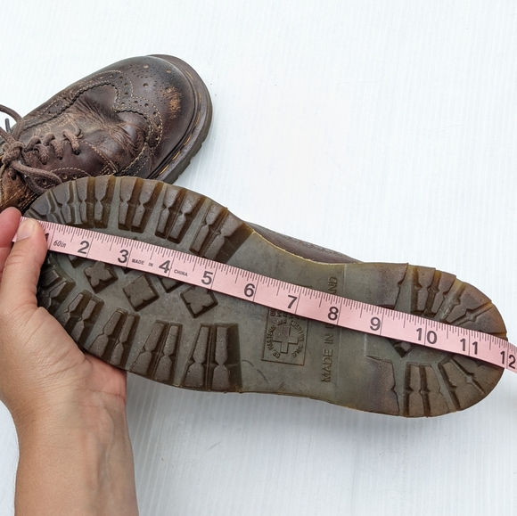 DOC MARTENS 3989 Vintage MIE brown wingtip brogue chunky loafers - Picture 4 of 15